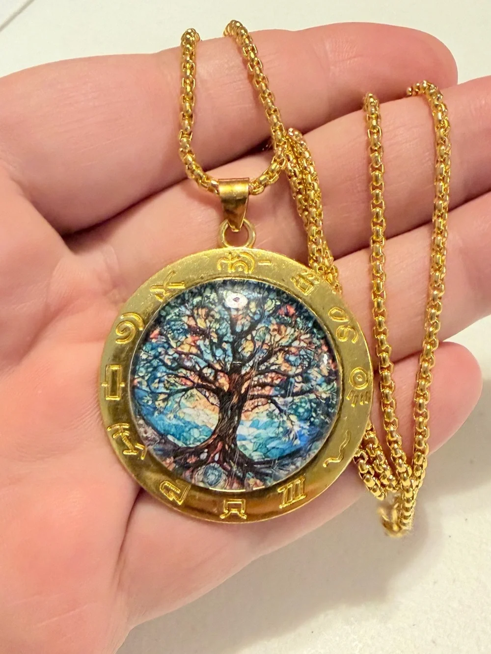 Gold Tree of Life Pendant Necklace.